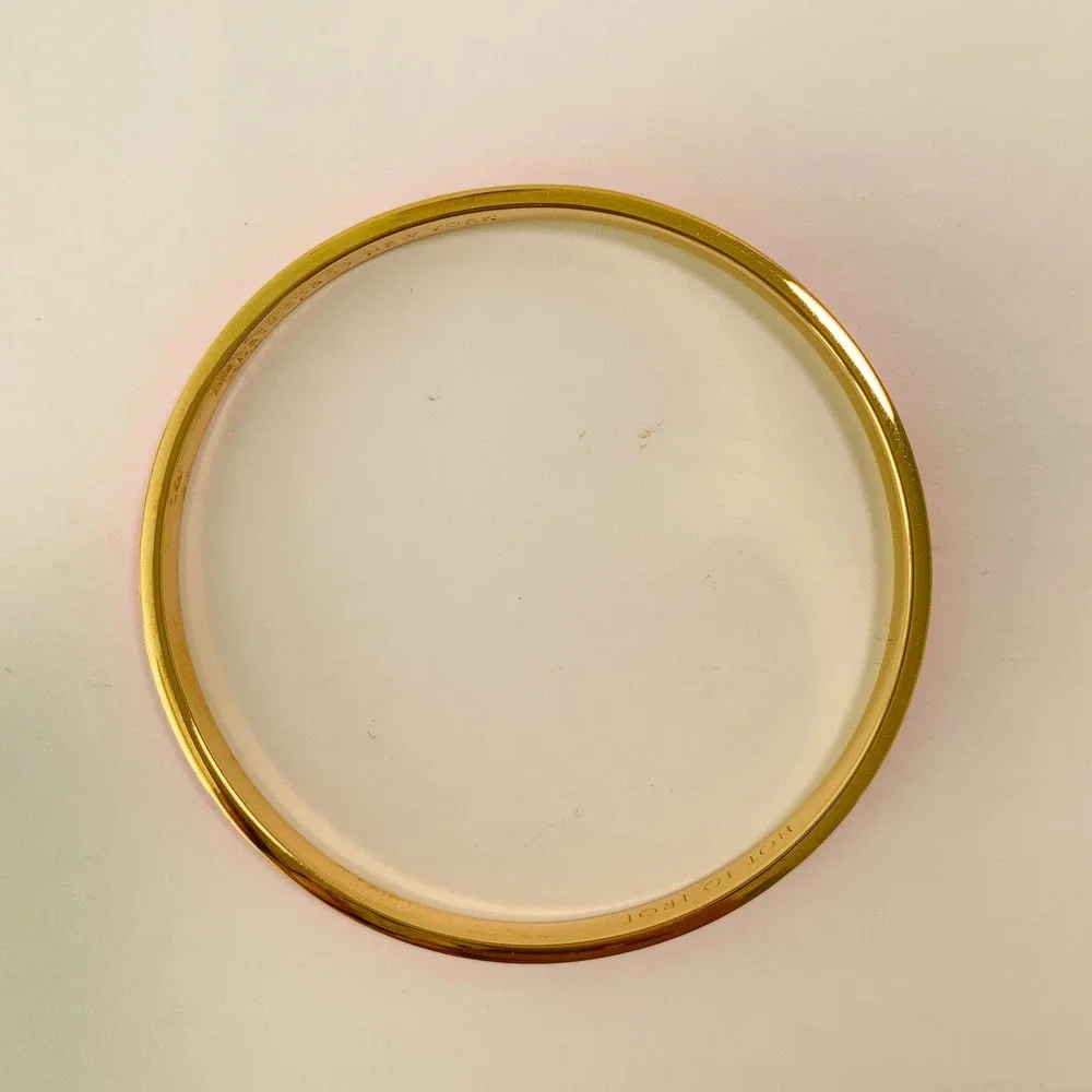 Kate Spade "Hot to Trot" Pink Gold Skinny Bangle Bracelet Idiom - Picture 12 of 13